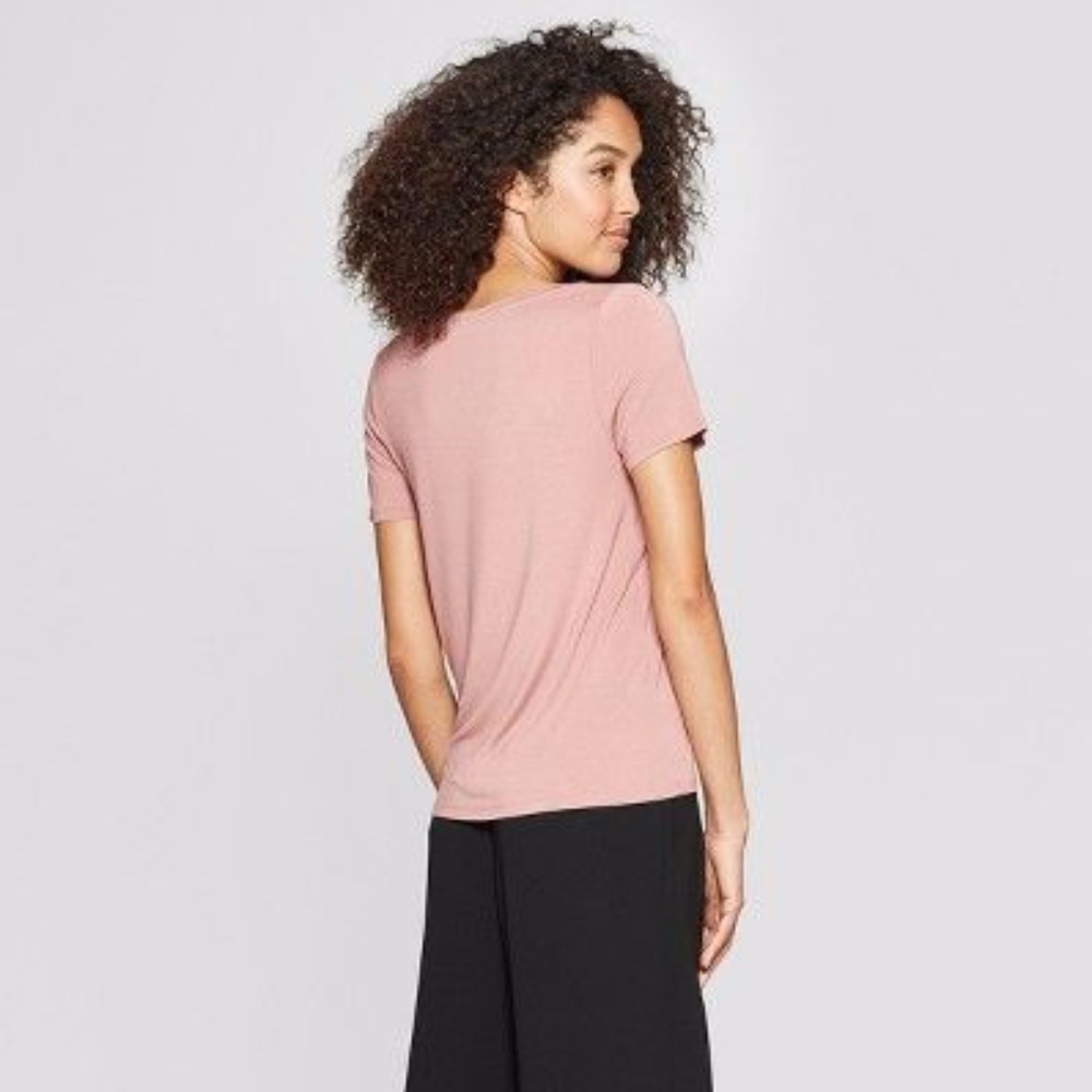 A New Day Soft Blush V Neck Tee